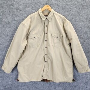 Wolverine Shirt‎ Jacket Mens 2XL Khaki Fleece Lined Plaid Workwear Shacket